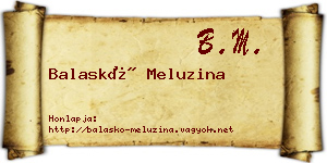 Balaskó Meluzina névjegykártya